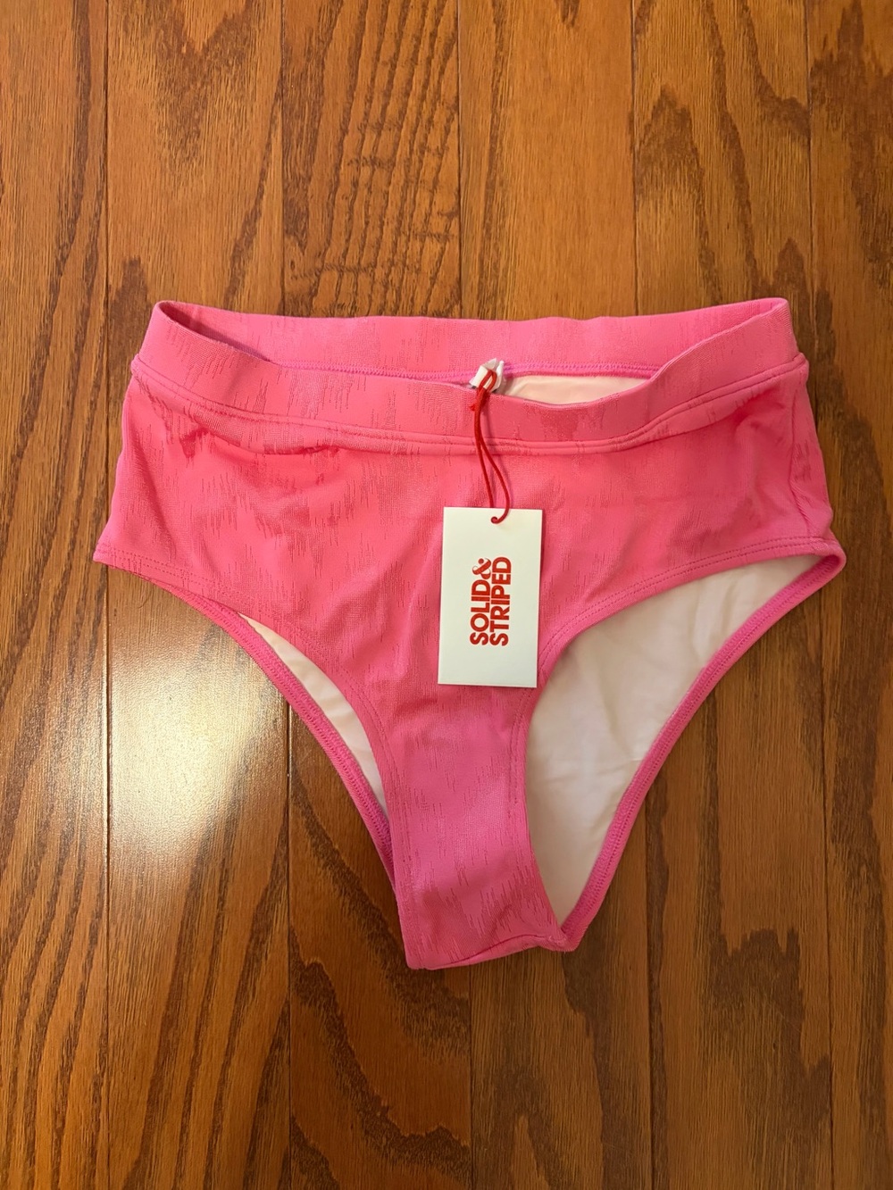 Solid & Striped Pink High-Waist Swim Bottoms